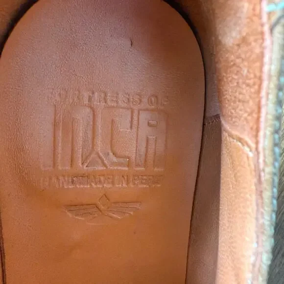 Fortress of Inca Women's Brown Leather Wingtip Oxford Loafer Flats Shoes Size 7 - Picture 2 of 10